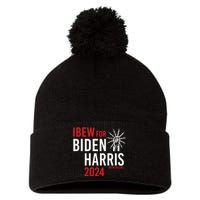 Ibew For Biden Harris 2024 Pom Pom 12in Knit Beanie