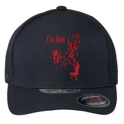 I'm Fine Bloody Halloween Flexfit Unipanel Trucker Cap