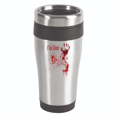 I'm Fine Bloody Halloween 16oz Travel Tumbler