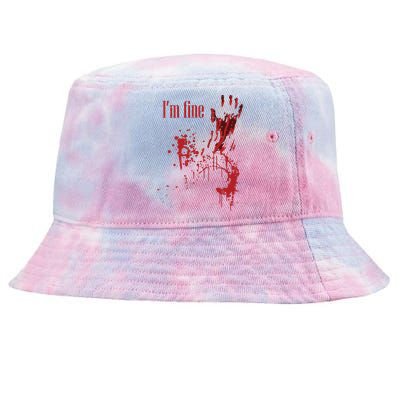 I'm Fine Bloody Halloween Tie-Dyed Bucket Hat