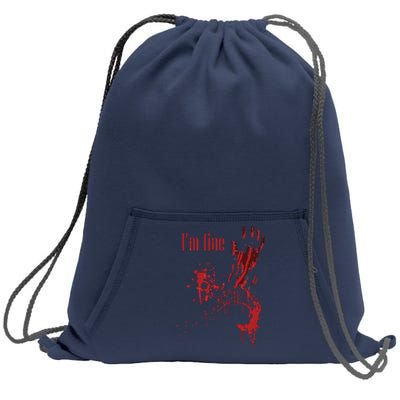 I'm Fine Bloody Halloween Sweatshirt Cinch Pack Bag