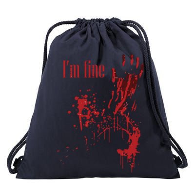 I'm Fine Bloody Halloween Drawstring Bag