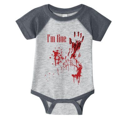 I'm Fine Bloody Halloween Infant Baby Jersey Bodysuit