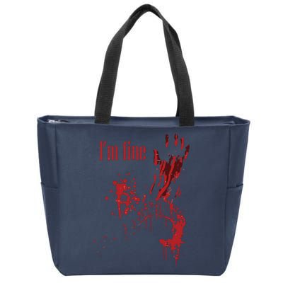 I'm Fine Bloody Halloween Zip Tote Bag