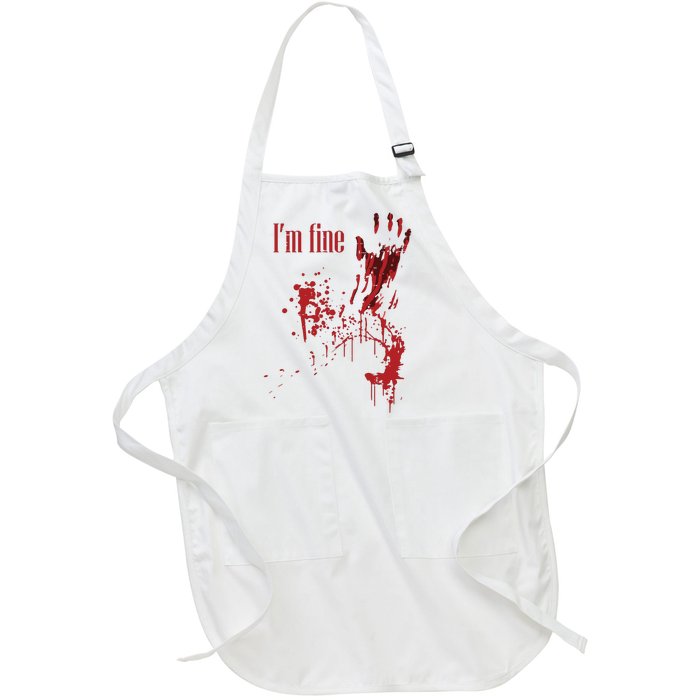 I'm Fine Bloody Halloween Full-Length Apron With Pockets