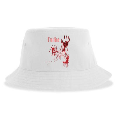 I'm Fine Bloody Halloween Sustainable Bucket Hat