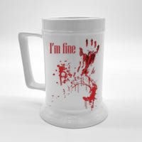 I'm Fine Bloody Halloween Beer Stein