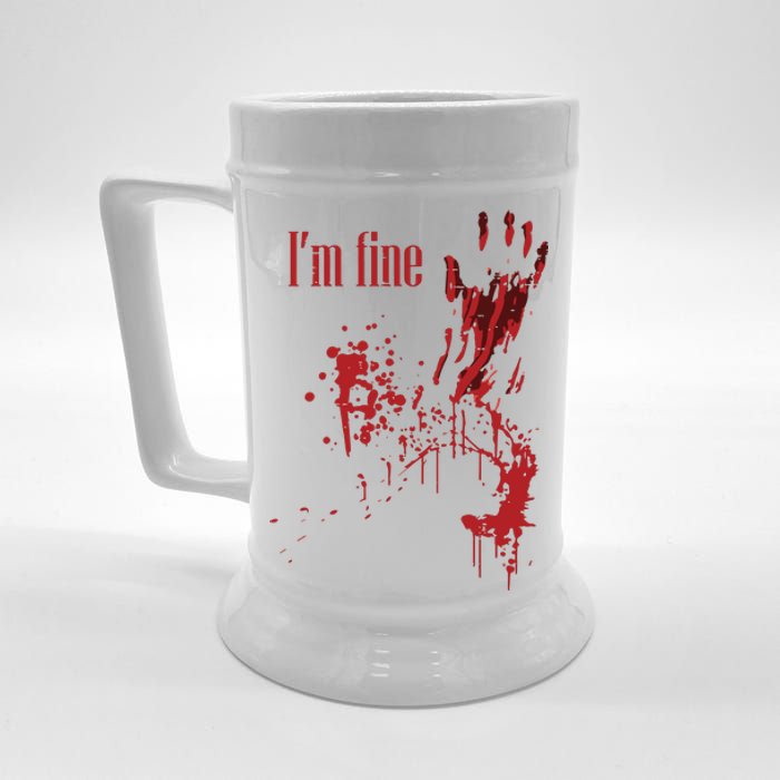 I'm Fine Bloody Halloween Beer Stein