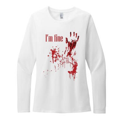 I'm Fine Bloody Halloween Womens CVC Long Sleeve Shirt