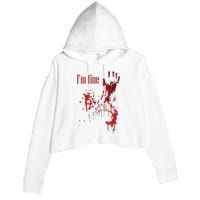 I'm Fine Bloody Halloween Crop Fleece Hoodie