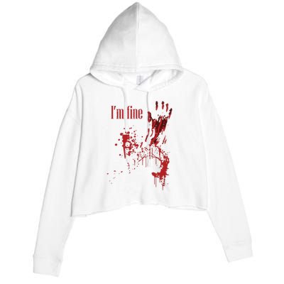 I'm Fine Bloody Halloween Crop Fleece Hoodie