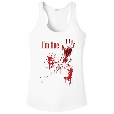 I'm Fine Bloody Halloween Ladies PosiCharge Competitor Racerback Tank