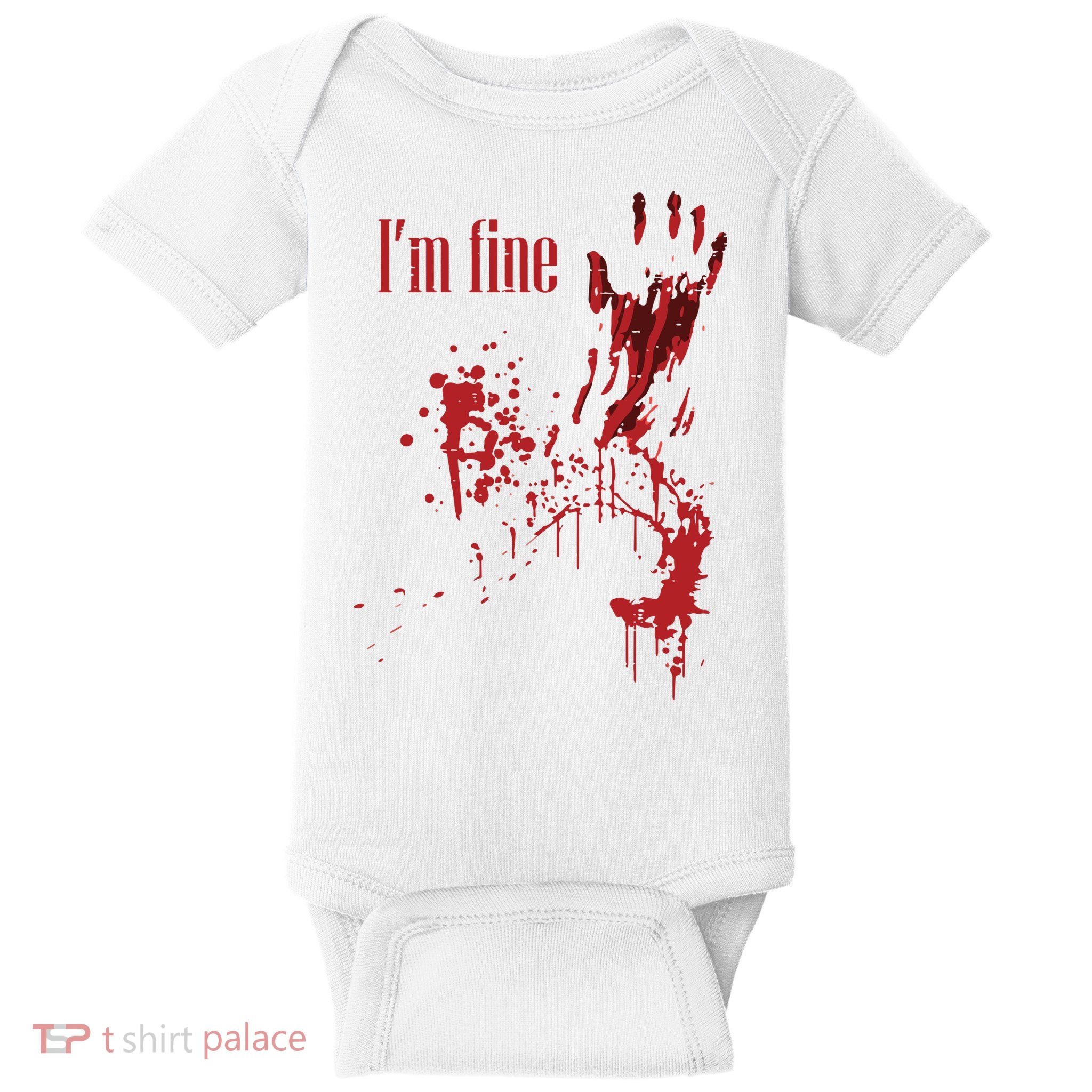 I'm Fine Bloody Halloween Baby Bodysuit