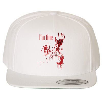 I'm Fine Bloody Halloween Wool Snapback Cap