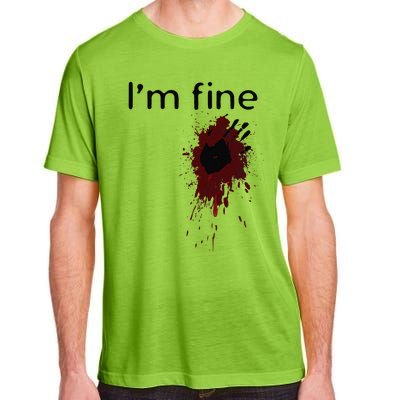 Im Fine Blood Splatter And Bloody Hand Print Halloween Fun Adult ChromaSoft Performance T-Shirt