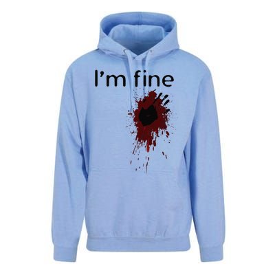 Im Fine Blood Splatter And Bloody Hand Print Halloween Fun Unisex Surf Hoodie