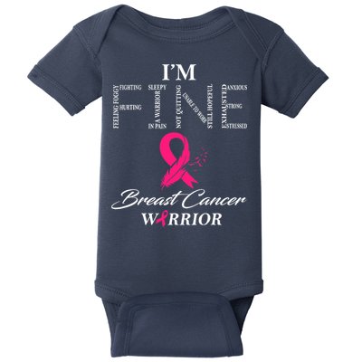 I'm Fine Breast Cancer Warrior Breast Cancer Awareness Baby Bodysuit