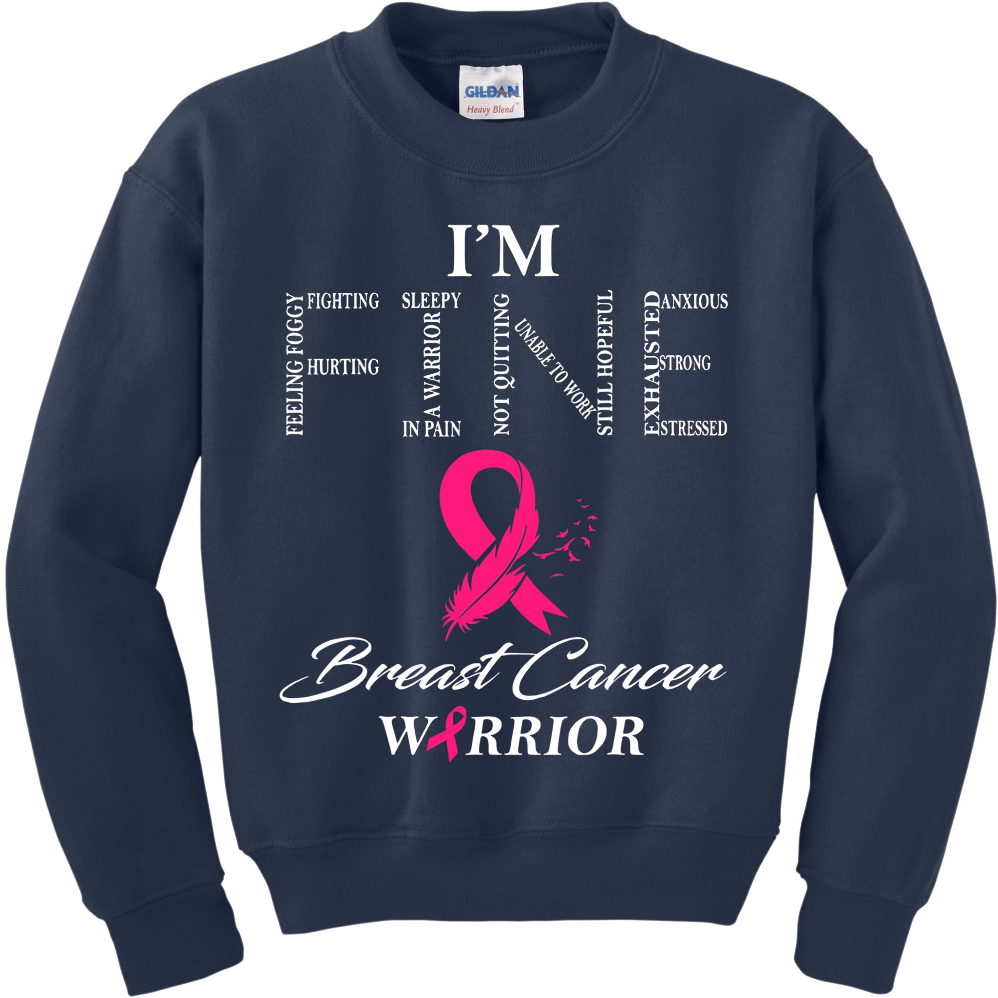 I'm Fine Breast Cancer Warrior Breast Cancer Awareness Kids Sweatshirt