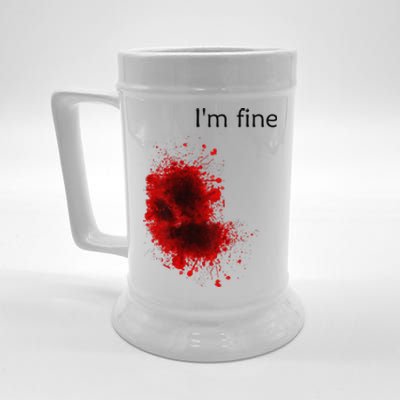 Im Fine Bloody Wound Halloween Gross Costume Beer Stein