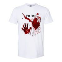 IM Fine Bloody Hand Blood Stained Blood Splatter Halloween Softstyle CVC T-Shirt