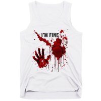 IM Fine Bloody Hand Blood Stained Blood Splatter Halloween Tank Top