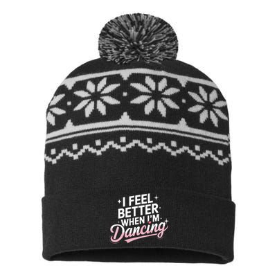 I Feel Better When IM Dancing Fun Dance Lover USA-Made Snowflake Beanie