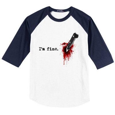 IM Fine Bloody Halloween Baseball Sleeve Shirt