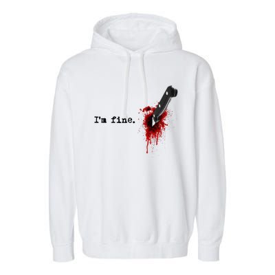 IM Fine Bloody Halloween Garment-Dyed Fleece Hoodie