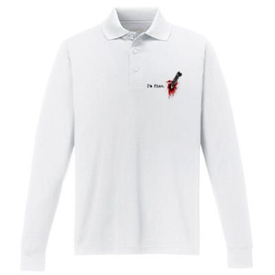 IM Fine Bloody Halloween Performance Long Sleeve Polo