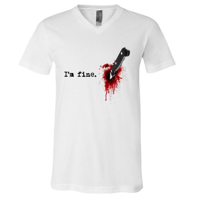 IM Fine Bloody Halloween V-Neck T-Shirt