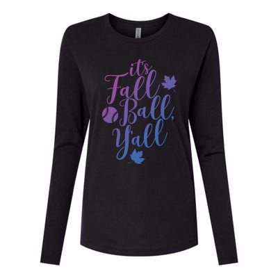 Its Fall Ball Yall Funny Fall Baseball Fall Ball Gift Womens Cotton Relaxed Long Sleeve T-Shirt