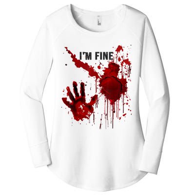 Im Fine Bloody Blood Bloodstained Hand Splatter Halloween Women's Perfect Tri Tunic Long Sleeve Shirt