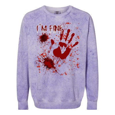 IM Fine Bloody Last Minutes Halloween Blood Colorblast Crewneck Sweatshirt