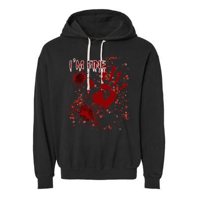 IM Fine Bloody Last Minutes Halloween Blood Garment-Dyed Fleece Hoodie