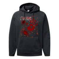 IM Fine Bloody Last Minutes Halloween Blood Performance Fleece Hoodie