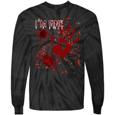 IM Fine Bloody Last Minutes Halloween Blood Tie-Dye Long Sleeve Shirt