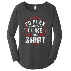 I'd Flex But I Like This  Bodybuilder Workout Women's Perfect Tri Tunic Long Sleeve Shirt