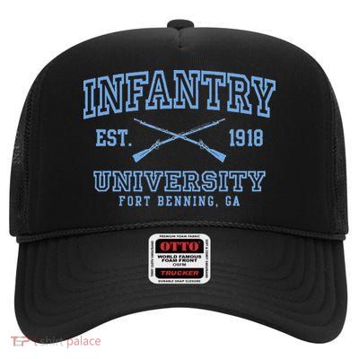 Infantry Fort Benning Insignia High Crown Mesh Back Trucker Hat