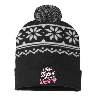 I Feel Better When IM Dancing Dancing Love Line USA-Made Snowflake Beanie