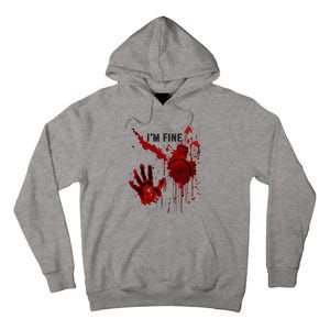 IM Fine Bloody Hand Blood Stained Blood Splatter Halloween Tall Hoodie