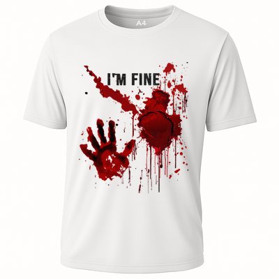 IM Fine Bloody Hand Blood Stained Blood Splatter Halloween Performance Shirt