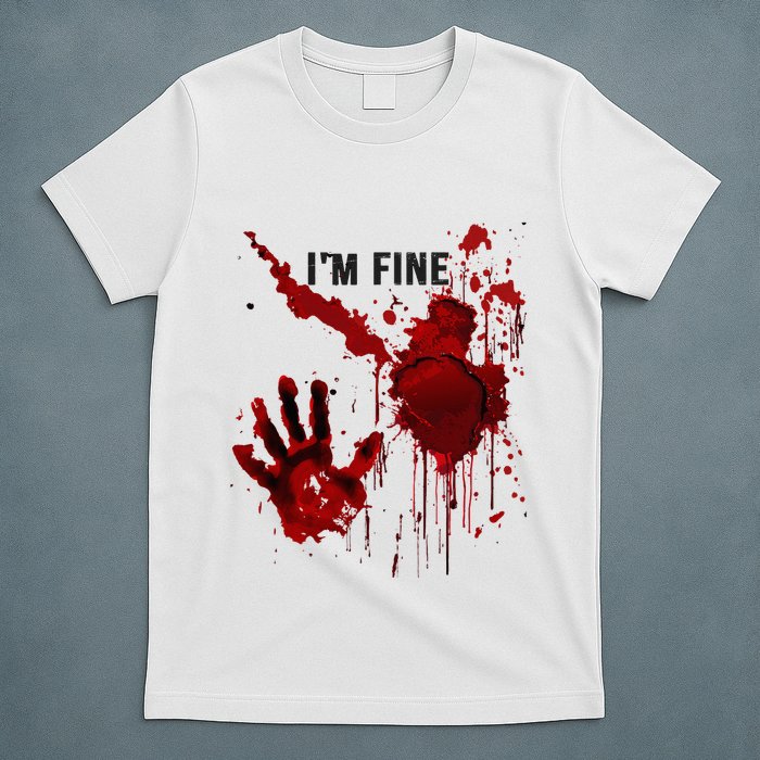 IM Fine Bloody Hand Blood Stained Blood Splatter Halloween T-Shirt