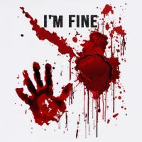 IM Fine Bloody Hand Blood Stained Blood Splatter Halloween T-Shirt