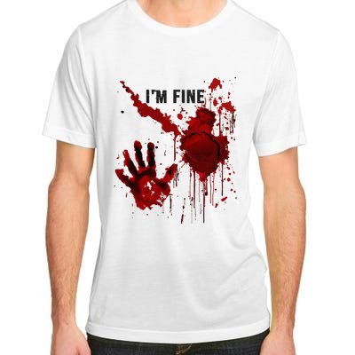 IM Fine Bloody Hand Blood Stained Blood Splatter Halloween Adult ChromaSoft Performance T-Shirt