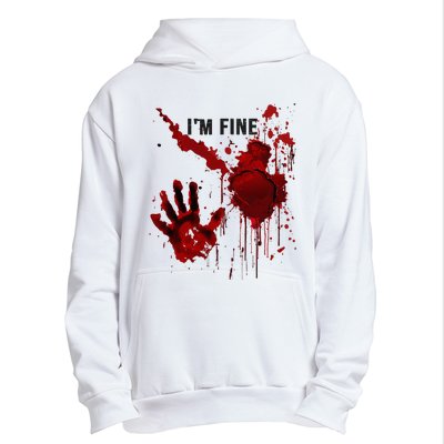 IM Fine Bloody Hand Blood Stained Blood Splatter Halloween Urban Pullover Hoodie