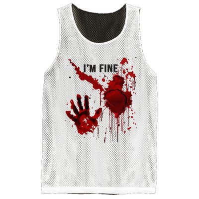 IM Fine Bloody Hand Blood Stained Blood Splatter Halloween Mesh Reversible Basketball Jersey Tank