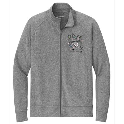 Inspirational Faithful Butterfly Design for Christians Stretch Full-Zip Cadet Jacket