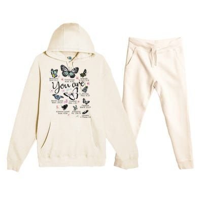 Inspirational Faithful Butterfly Design for Christians Premium Hooded Sweatsuit Set