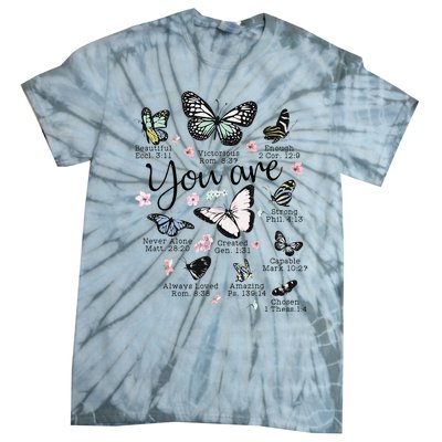 Inspirational Faithful Butterfly Design for Christians Tie-Dye T-Shirt