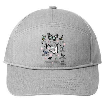 Inspirational Faithful Butterfly Design for Christians 7-Panel Snapback Hat